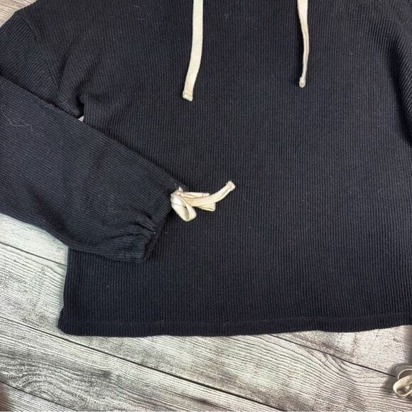 Miles by Madewell Women's Funnel Neck - Tie Sleeve Sweater Black Size Small - Picture 4 of 8